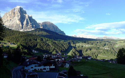 Blick auf die Langkofelgruppe