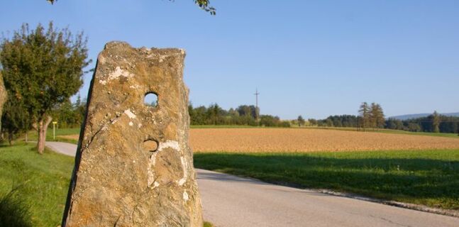 Lochstein am Wanderweg in Riegersbach_Vorau_Oststeiermark