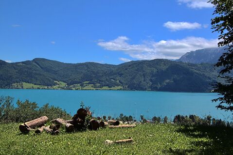 Blick quer über den Attersee