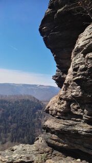 Kurz unter dem Gipfel des Hohen Stein