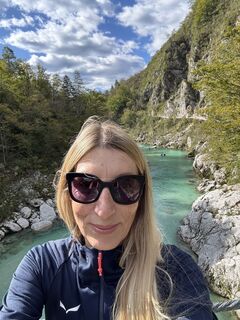 Photo de Antje Papadopoulos Heller le long du parcours