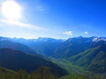 Panorama auf das Val Pellice vom Gebiet des Fin