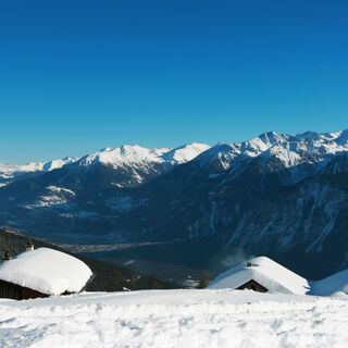 Aussicht auf der Winterwanderung Crans - Aminona