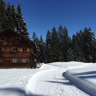 Holzhütte bei der Naturbrücke