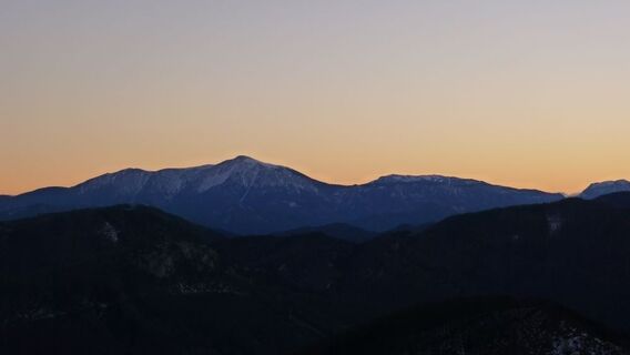 abendlicher Blick vom Hocheck zum Schneeberg