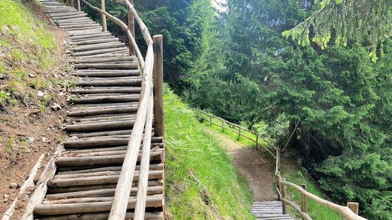 Holztreppe Rundwanderung Crappa Grossa