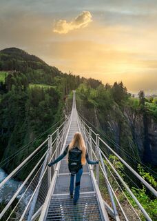 Hängebrücke Sonnenaufgang