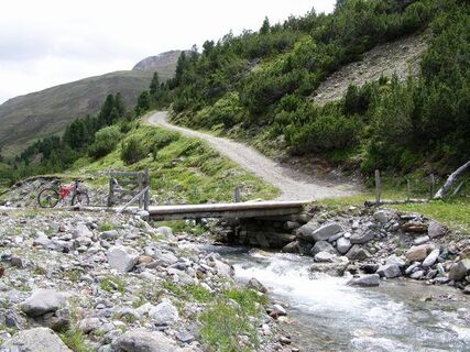 Brücke und letzte Rampe vor Alp Prünella