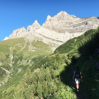 Blick auf die Dents du Midi Berge