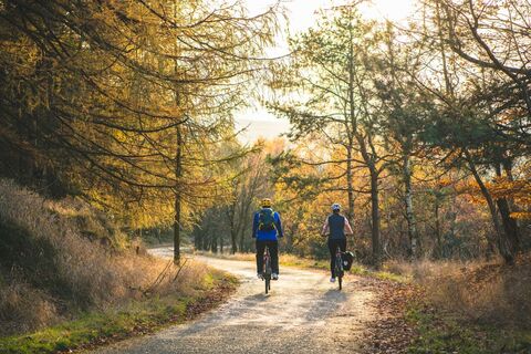 Radfahrer unterwegs in der Böhmischen Schweiz
