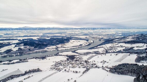 Donaulandschaft im Winter im Nibelungengau