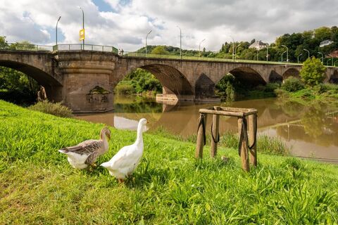 Römerbrücke am Zurlaubener Moselufer