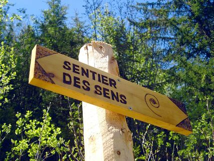 Beschilderung auf dem Weg der Sinne