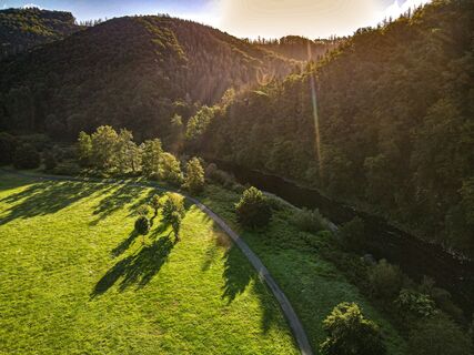 Radweg Sieg aus der Vogelperspektive