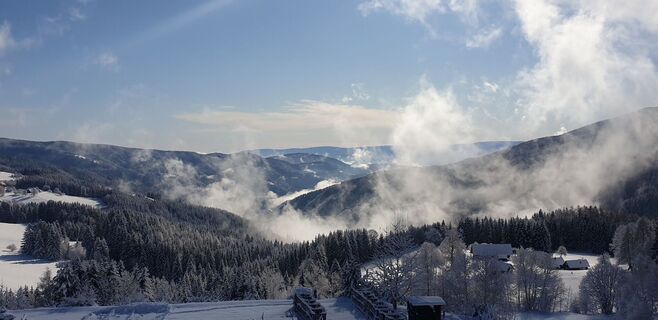 Aussicht im Winter ins Tal