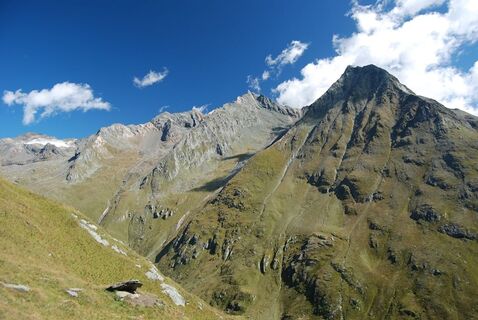 Blick auf Wunspitze, Eicham, Hexenkopf und Weißspitze