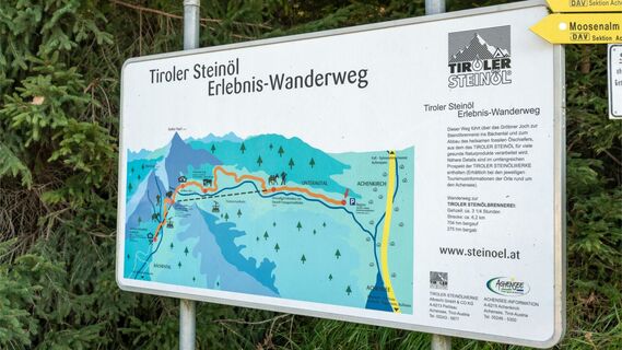 Tiroler Steinöl® Erlebnis Wanderweg von Achenkirch ins Bächental