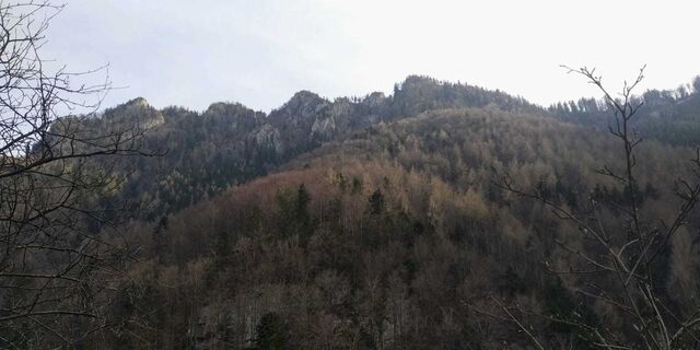 Blick auf die bestiegenen Gipfel vom Tal
