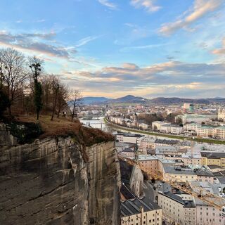 Panorama Salzburg von der Treppe auf den Mönchsberg