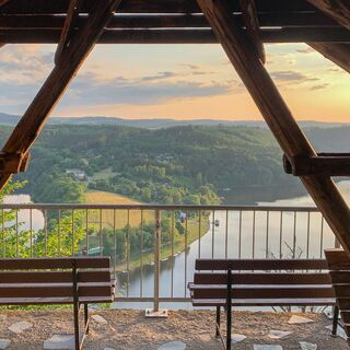 Schutzhütte mit Blick vom Marienstein