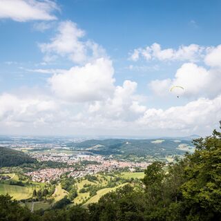 Aussicht von der Gleitschirmflieger-Rampe