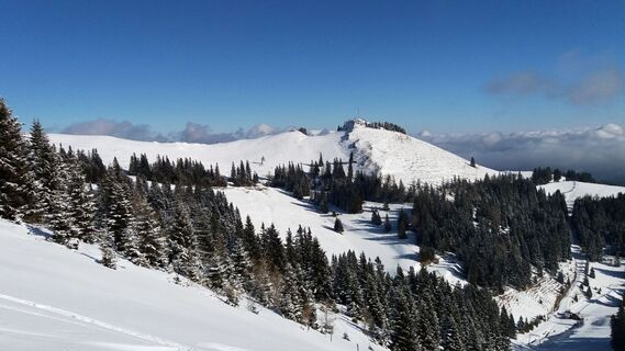 Blick auf den verschneiten Brandkogel