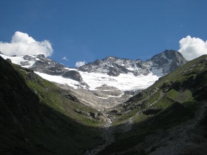 Aufstieg im Floitengrund mit Blick auf Floitenkess und Floitenspitzen