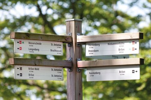 Vorbildliche Ausschilderung auf dem Rothaarsteig