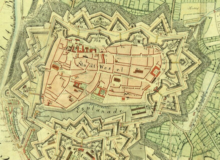 Historische Karte Festung Wesel