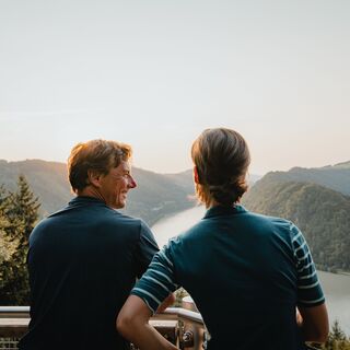 Radfahrer an der Schlögener Schlinge