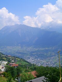 Ausblick von Mund in Richtung Brig - Naters - Termen - Ried-Brig