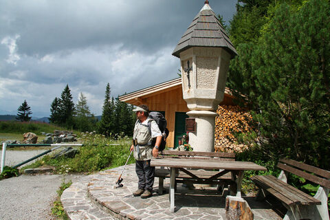 Wanderer am Wanderweg Feistritzsattel_Rettenegg_Oststeiermark