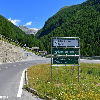 Im Hintergrund die weiße Spitze des „Hohen Sonnblickes“