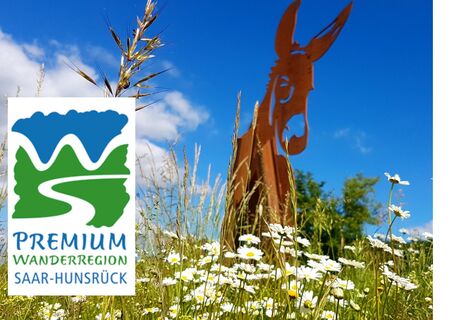 Stahlesel Morshausen mit Logo Premium Wanderregion Saar-Hunsrück
