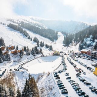 Parkplatz Koralpe mit Speicherteich