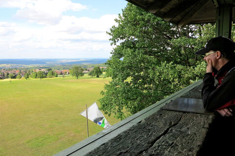 Ausblick vom Aussichtsturm Schwanner Warte.