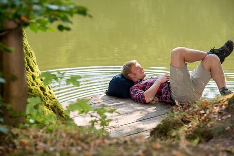 Pause auf dem Ensheimer Brunnenweg