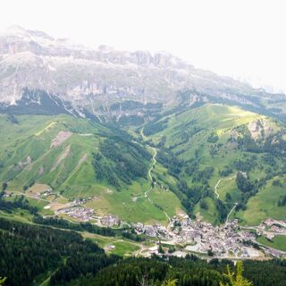 Blick auf Arabba &amp; Sella-Gruppe