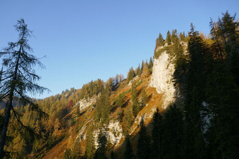 Morgensonne beim Aufstieg