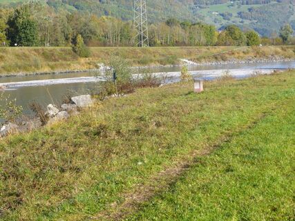 Grenzstein am Rhein