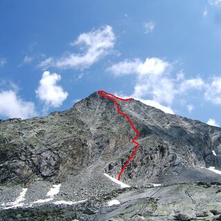 Säuleck mit Verlauf Südwand-Klettersteig