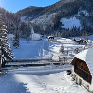 Blick vom Start zurück auf Innerkrems
