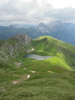 Mühlbachsee vom Aufstieg auf die Felskarspitze