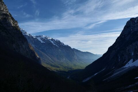 Blick zurück auf das typische Gletscher-Tal Vrata