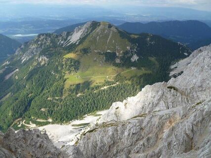 Blick vom Hochstuhl auf die Klagenfurter Hütte