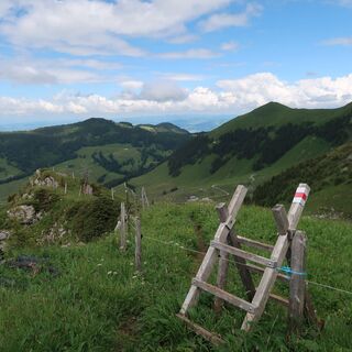 Weg mit Aussicht am Lauigrat - Gipfelwanderung Ochsen