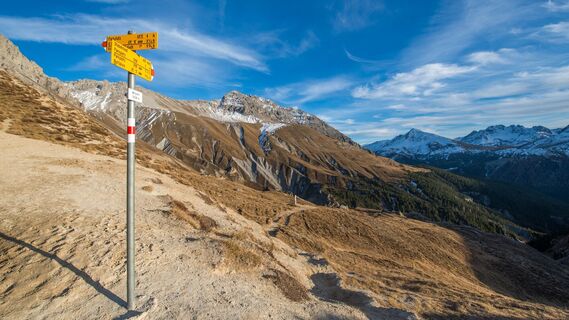 Wegweiser auf dem Margunet.