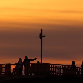 Wanderung Zeitberg - Zeitberggipfel im Sonnenuntergang