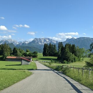 Die Berge im Blick auf dem Weg nach Pfronten-Rehbichel