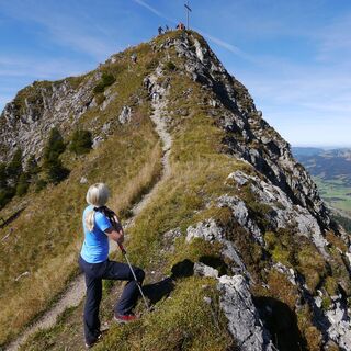 Die letzten Meter des Gamsbocksteigs bis zum Gipfel der Krinnenspitze.